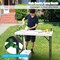 Folding Fish Cleaning Table Outdoor HDPE Top Iron Legs Adjustable Faucet